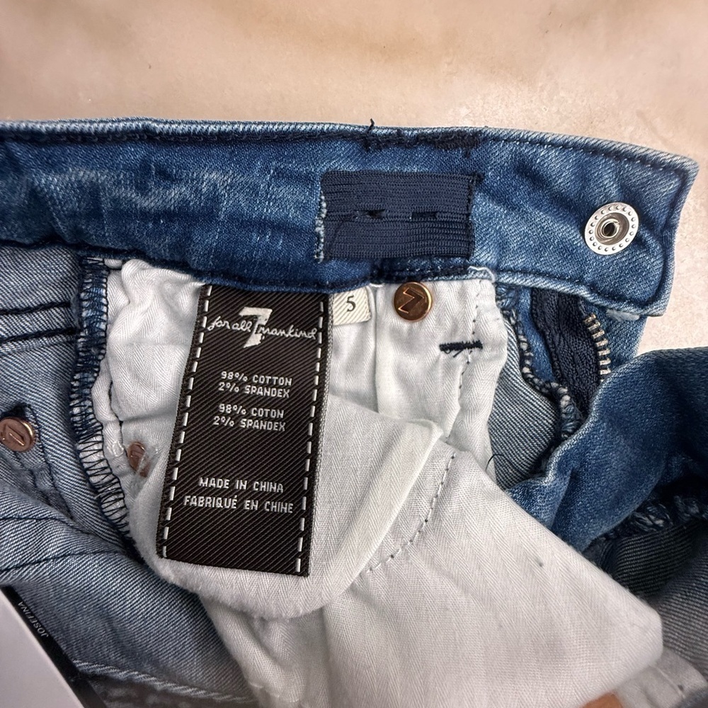 NWT 7 for all mankind Josefina skinny boyfriend blue jeans girls size 5 - Picture 3 of 11
